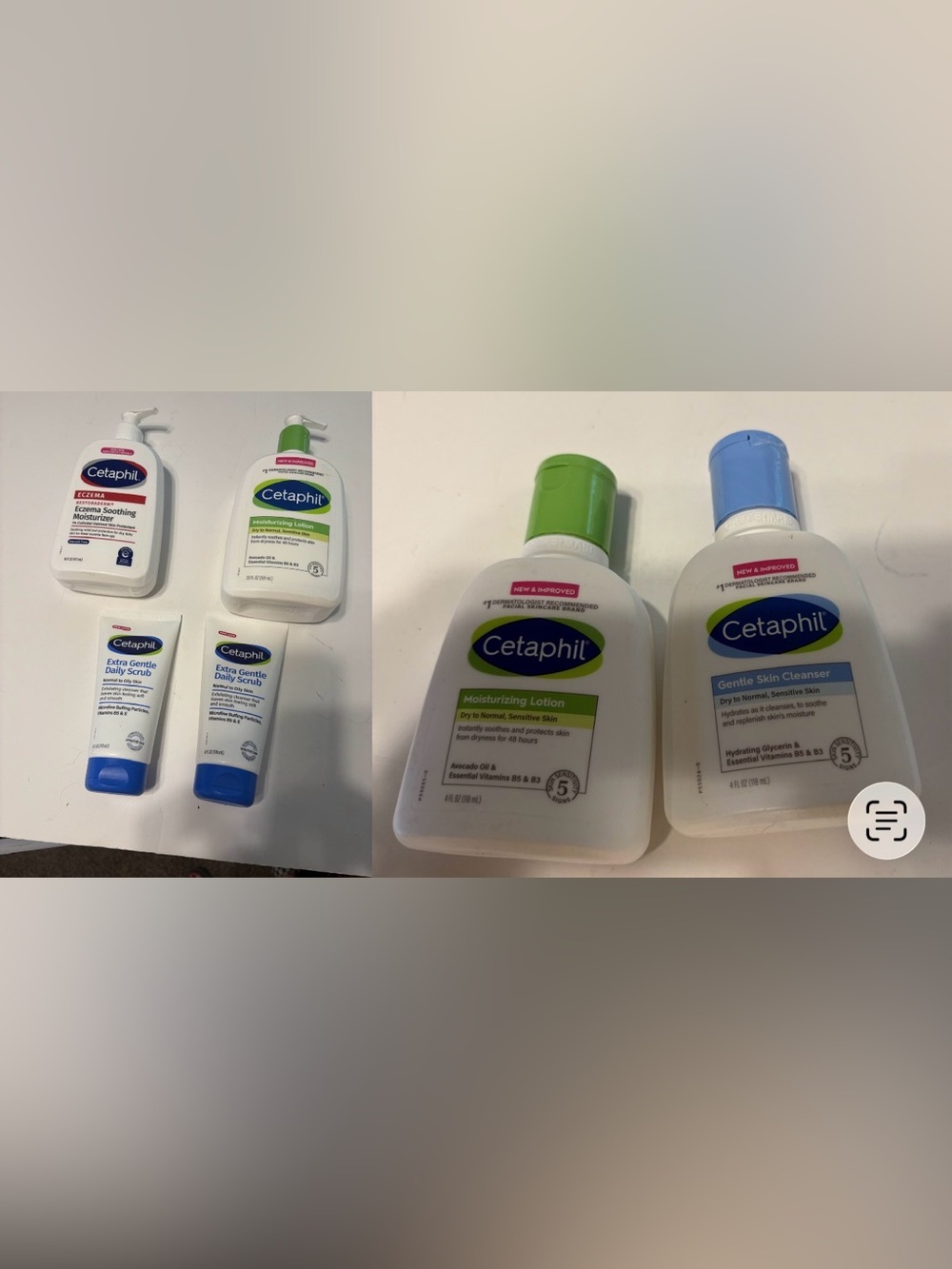 Cetaphil Skincare Bundle: 2 lotions, 2 daily scrubs,& travel cleanser+lotion set